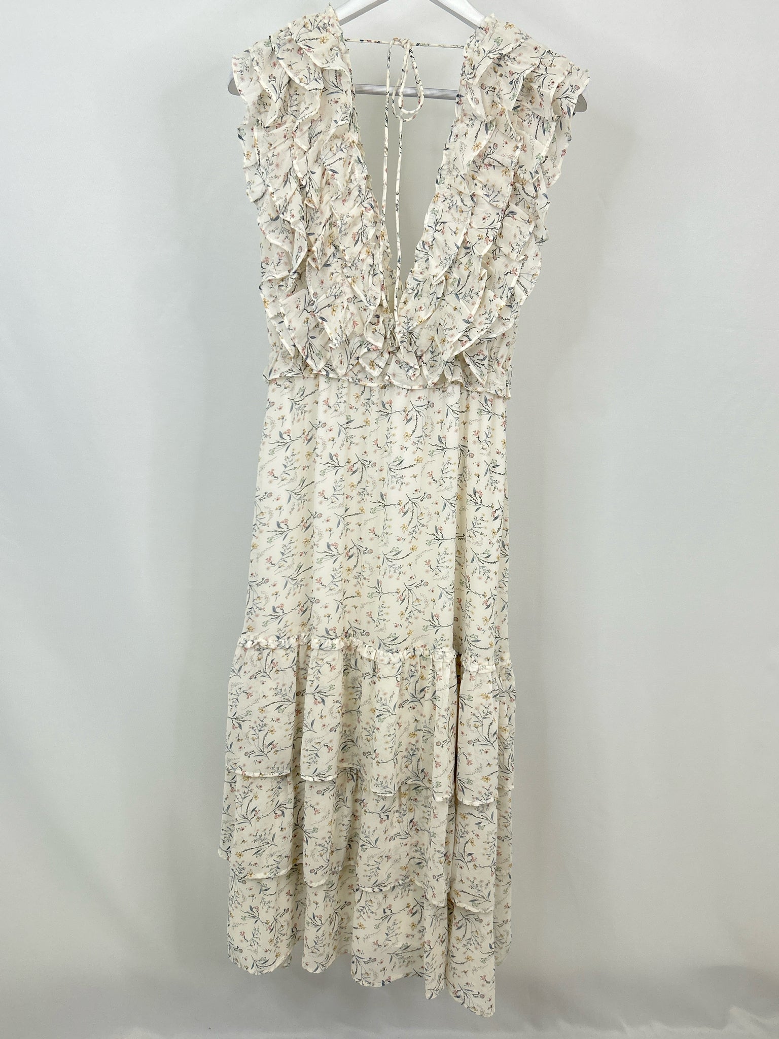 FAB'RIK Size M White Print Women Dress