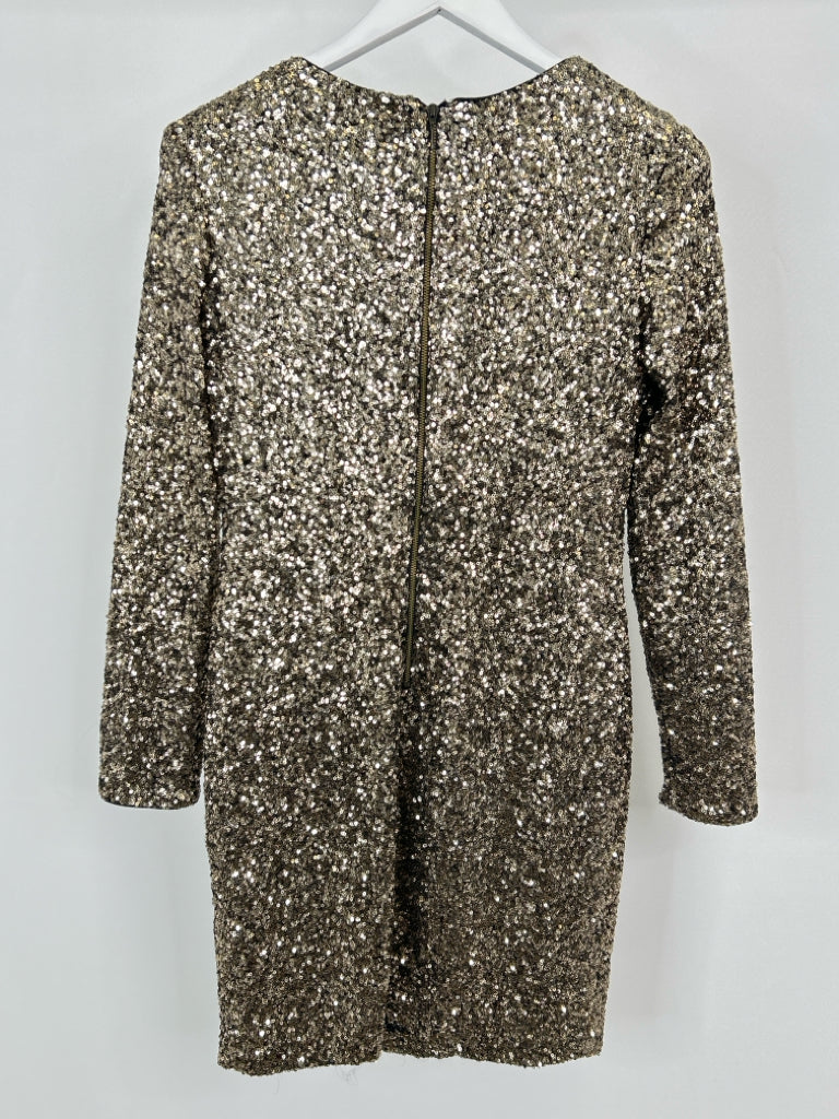 BADGLEY MISCHKA Women Size M Gold and Black Dress