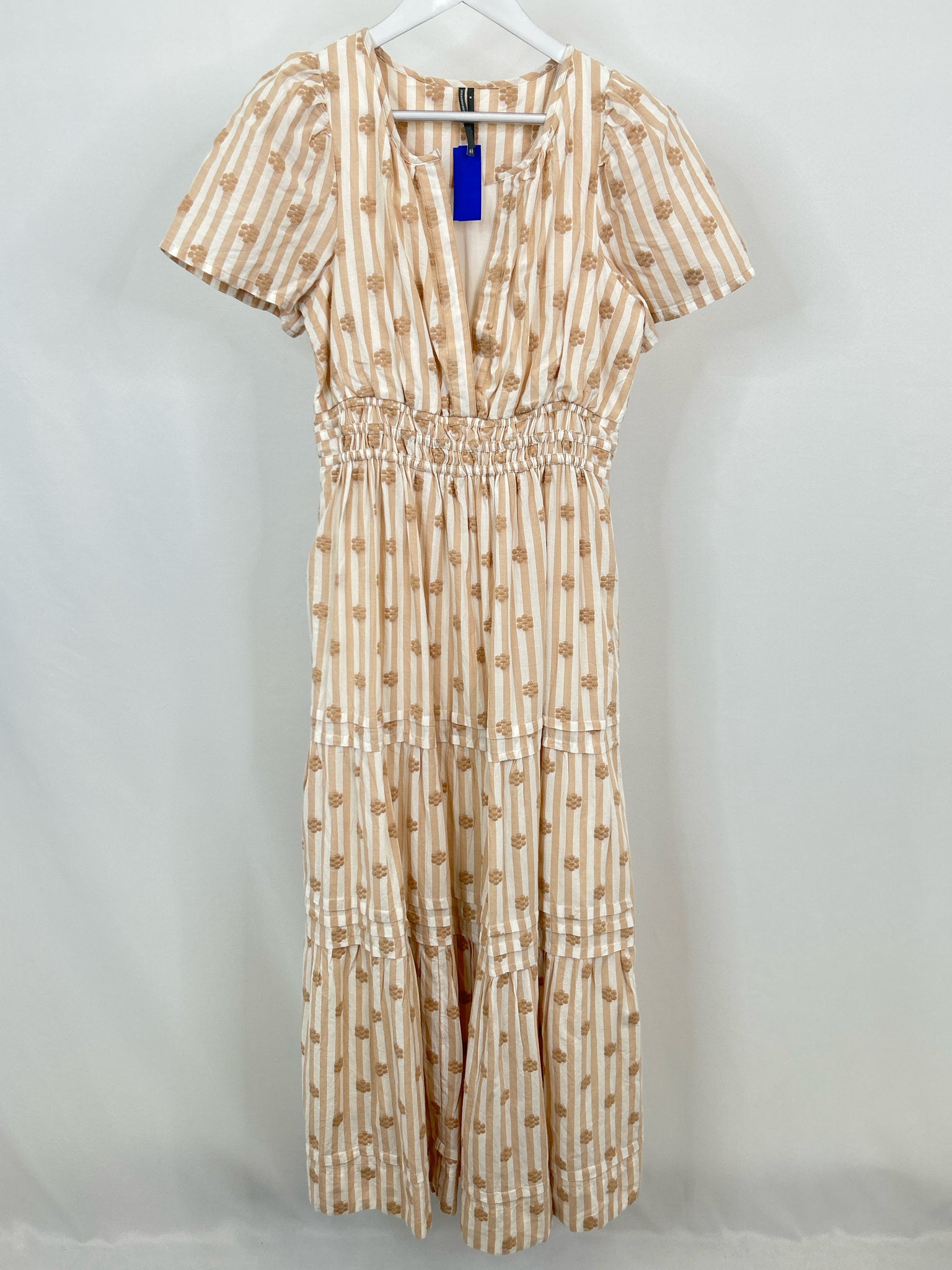 ANTHROPOLOGIE Size M Tan Striped Women Dress
