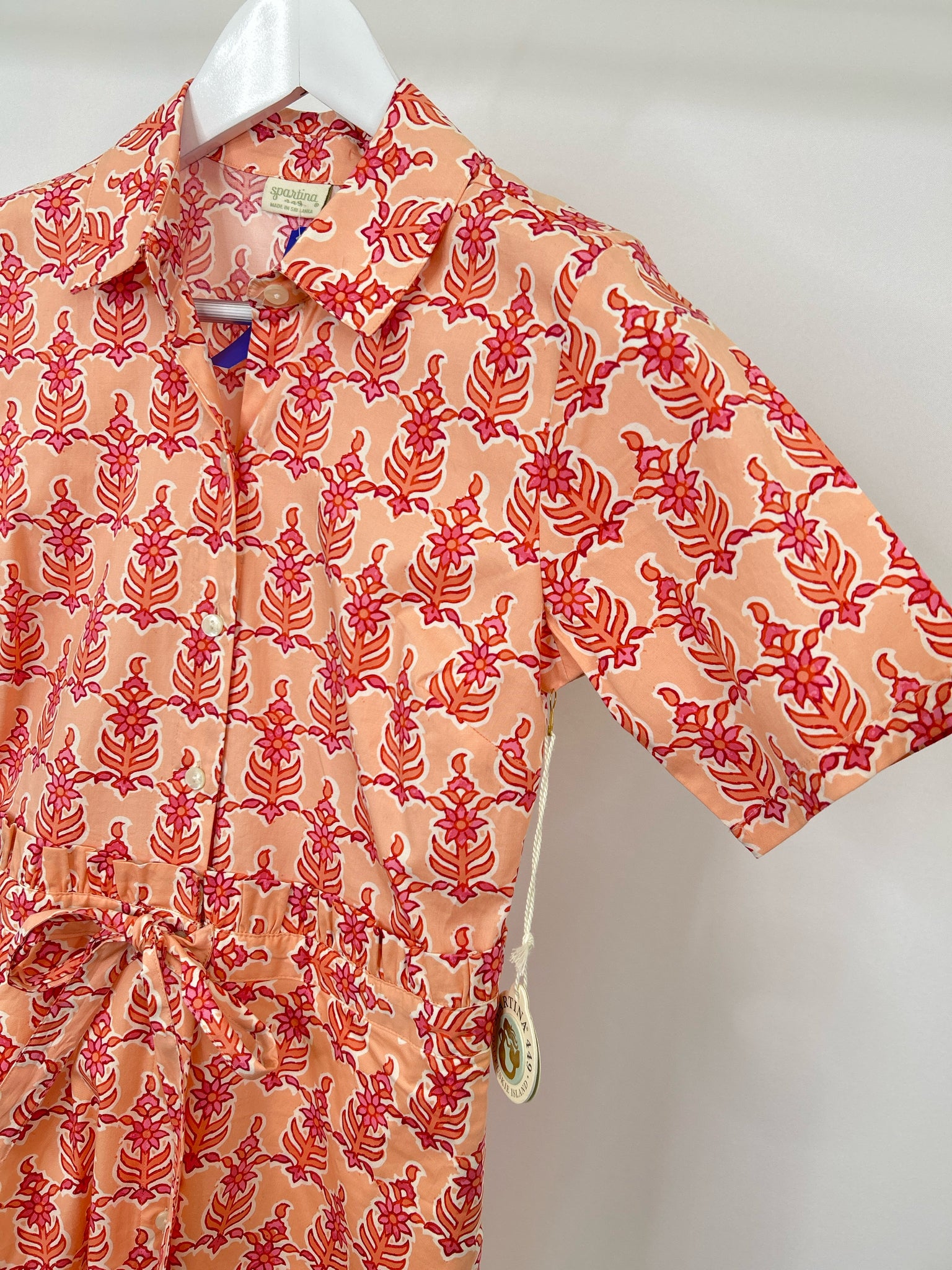 SPARTINA 449 Size XS Peach Print Women Dress NWT