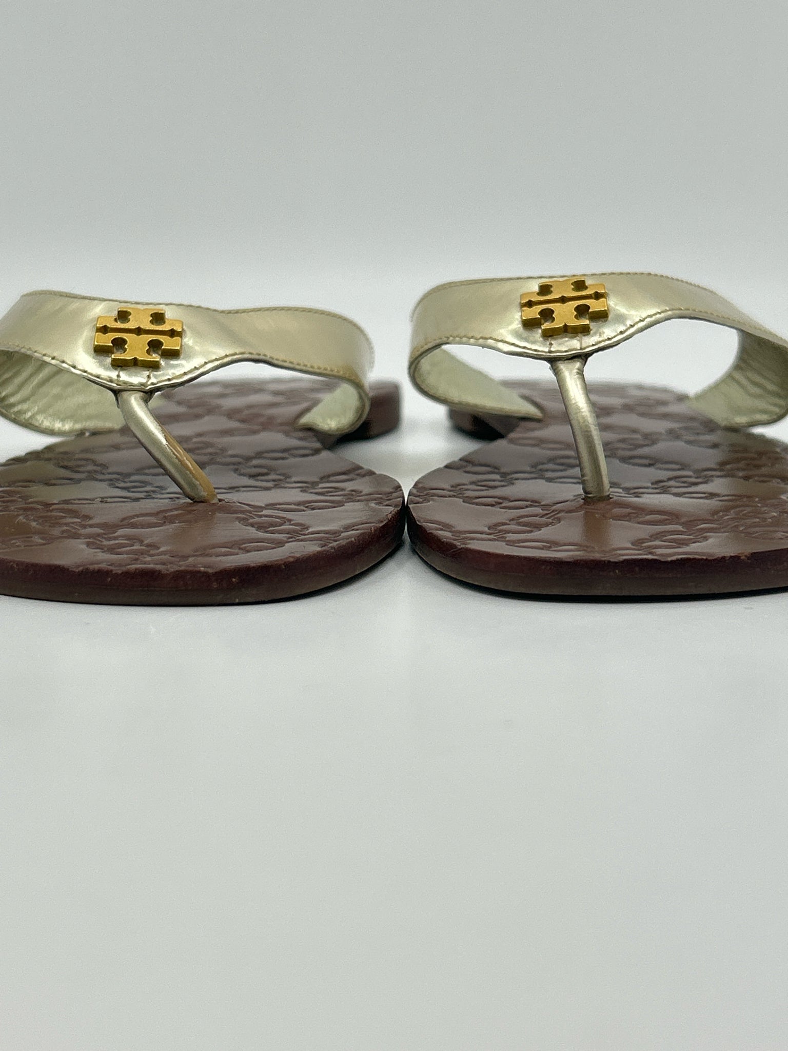 TORY BURCH Size 9.5M gold metallic Women Sandal