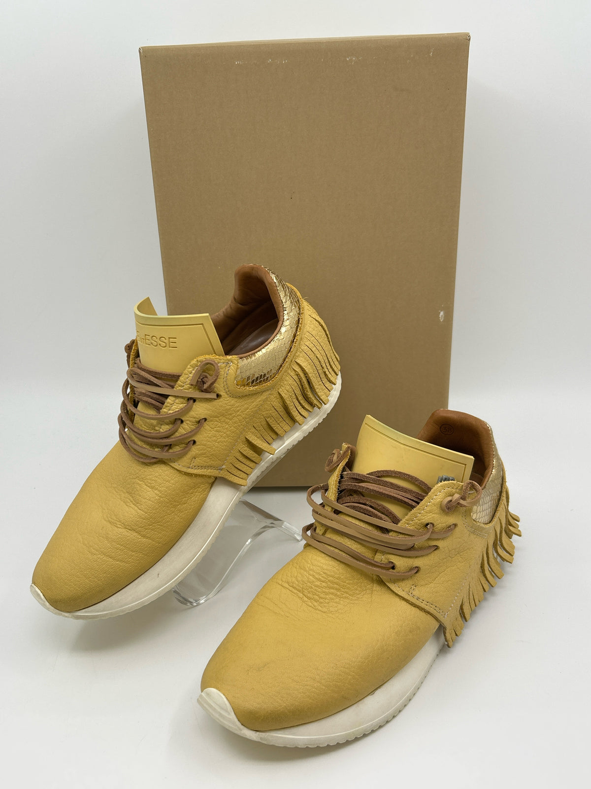 ESSEUTESSE Size 38 Yellow Women Sneakers