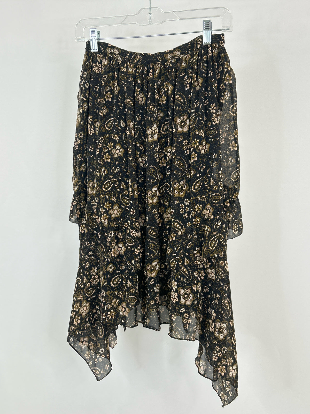 Ulla Johnson Size 2 Black Floral Women Skirt