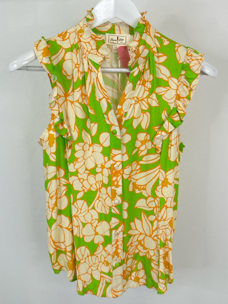 Flora Bea NYC Size S Green and orange Women's Top NWT