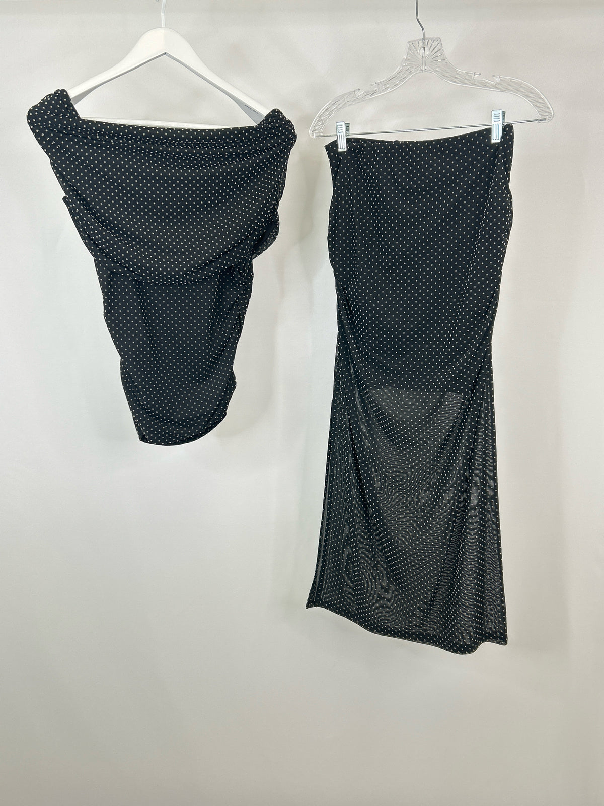 MAEVE Size S Black Polka Dots Women 2-Piece w/skirt