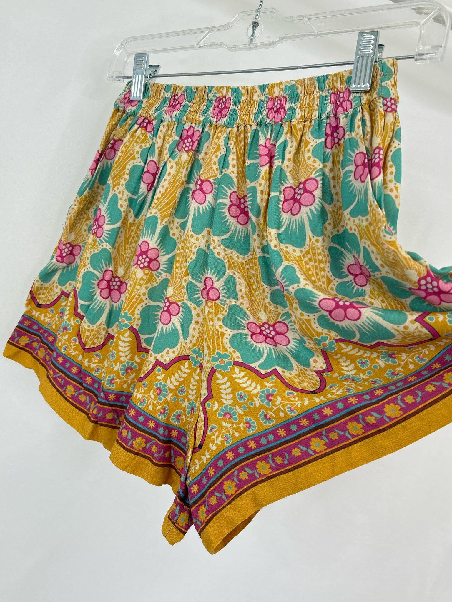 NATURAL LIFE NWT Size S Yellow & Turquoise Women 2-Piece w/shorts