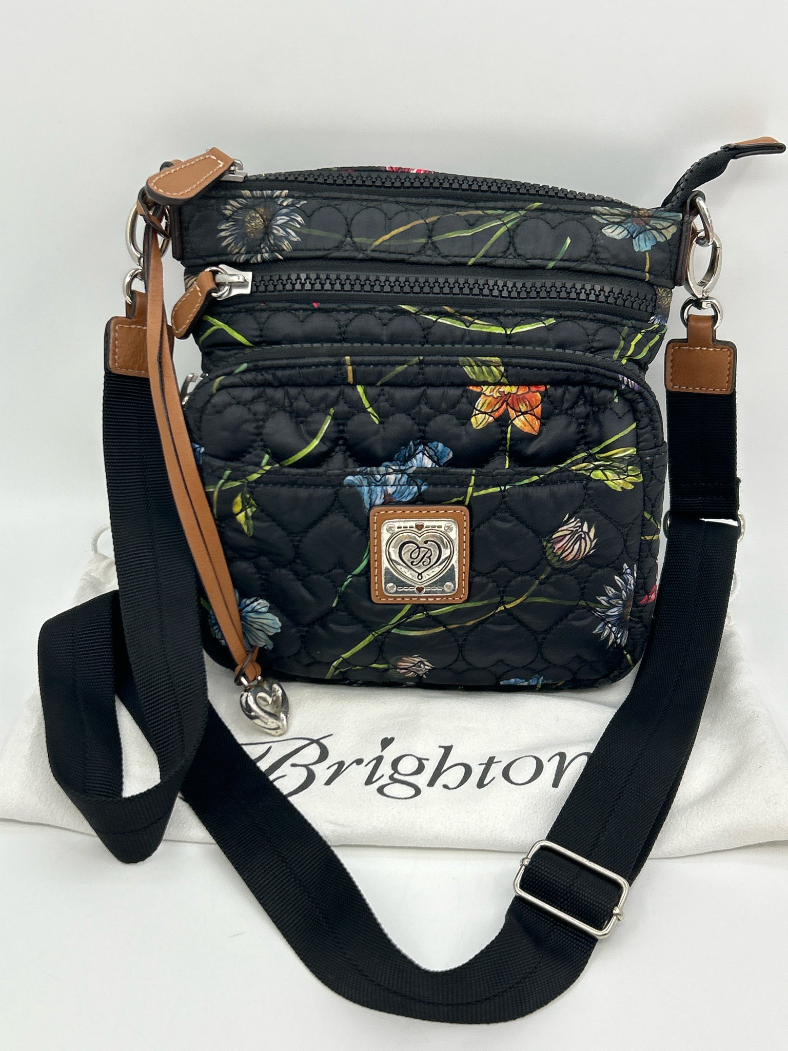 BRIGHTON Black Floral Women Purse