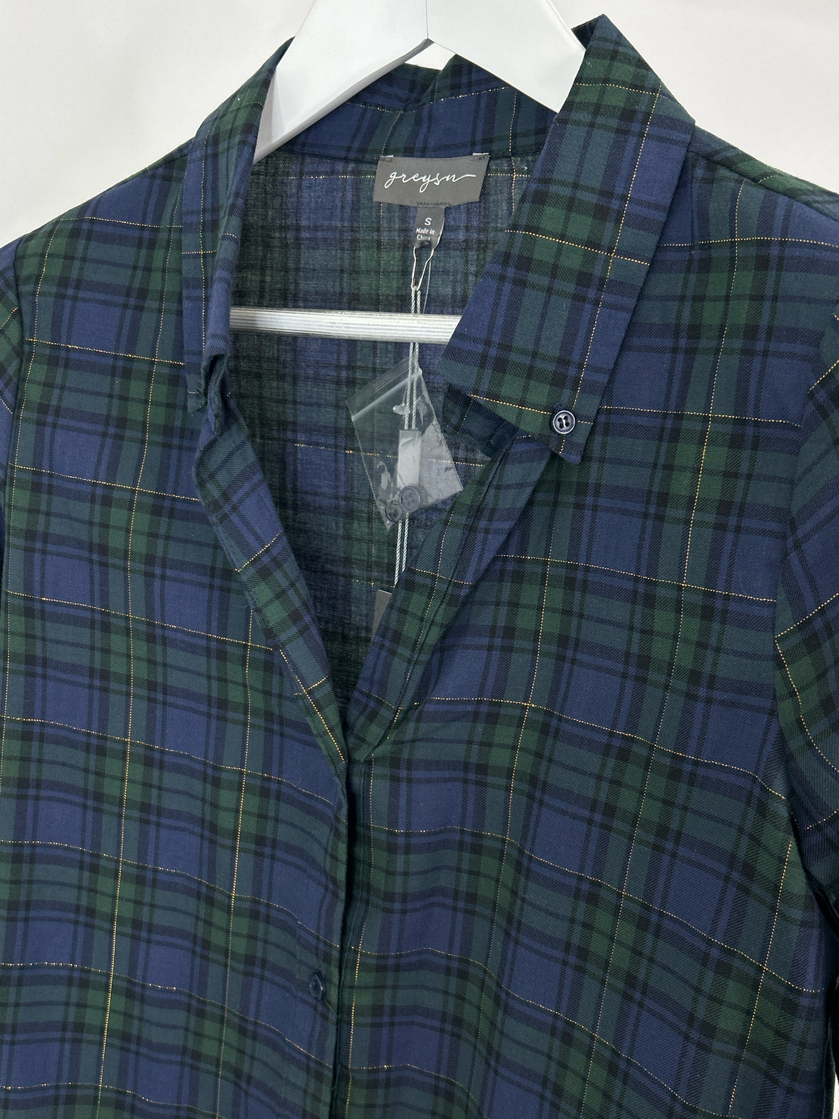 GREYSON Size S Navy plaid Women Shirt