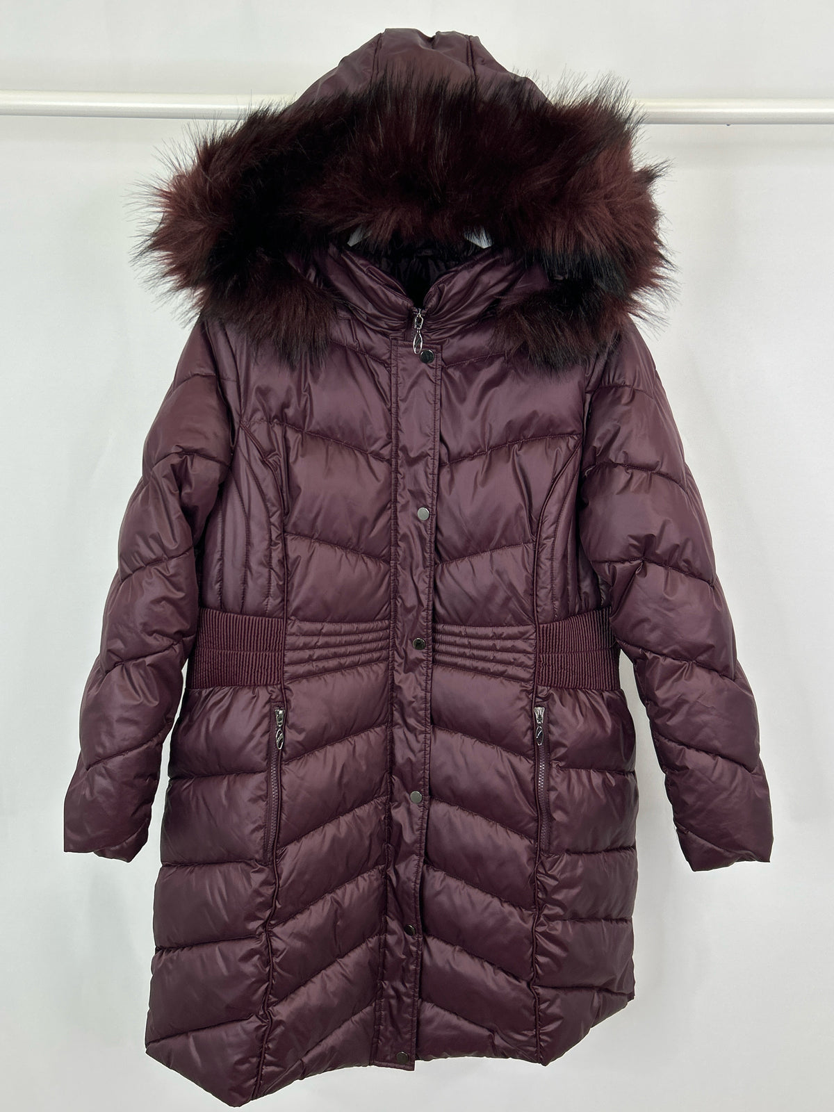 GALLERY Size 1X Burgundy Women Coat