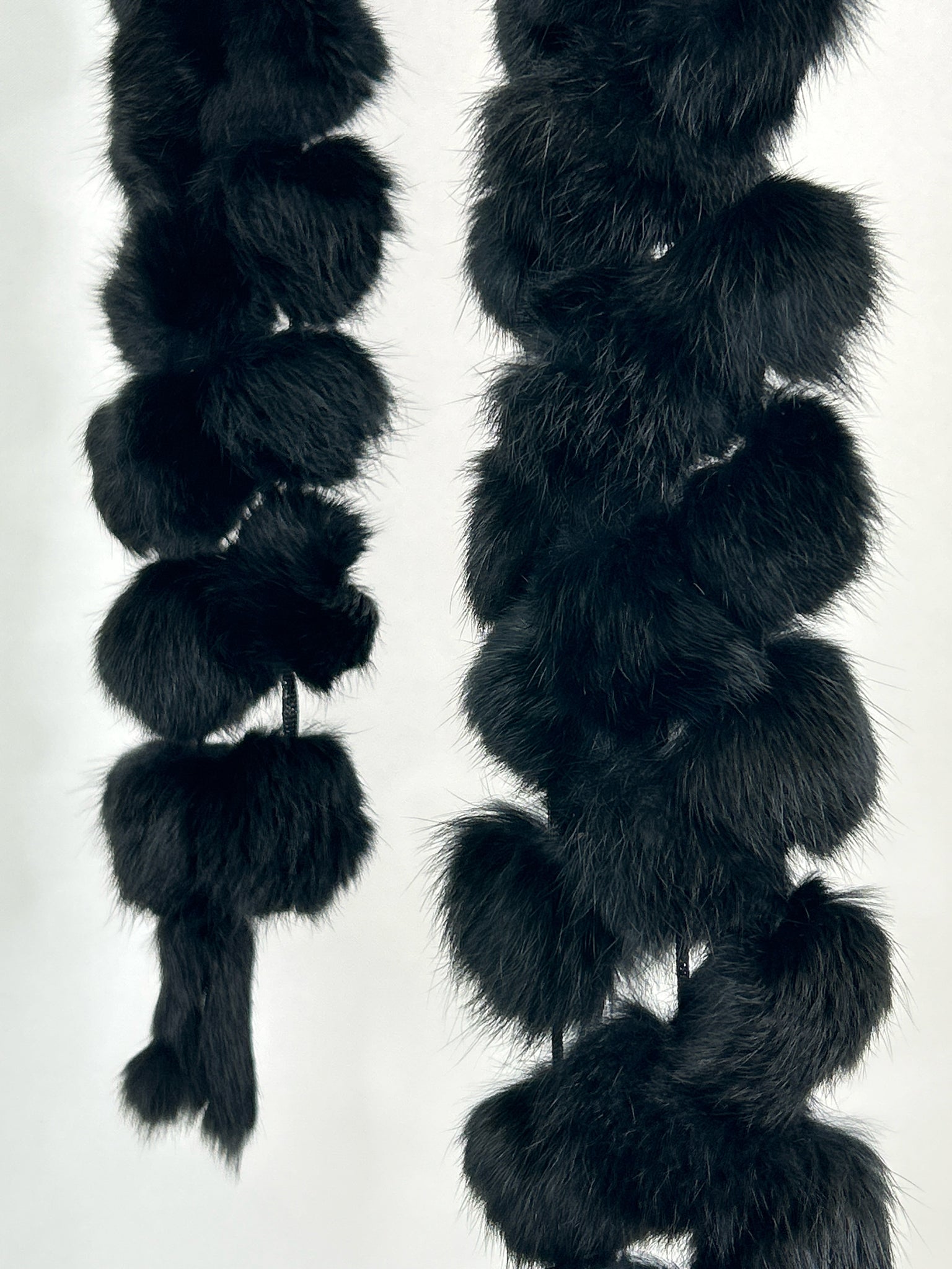 NO BRAND One Size Black Women Rabbit Fur Scarf