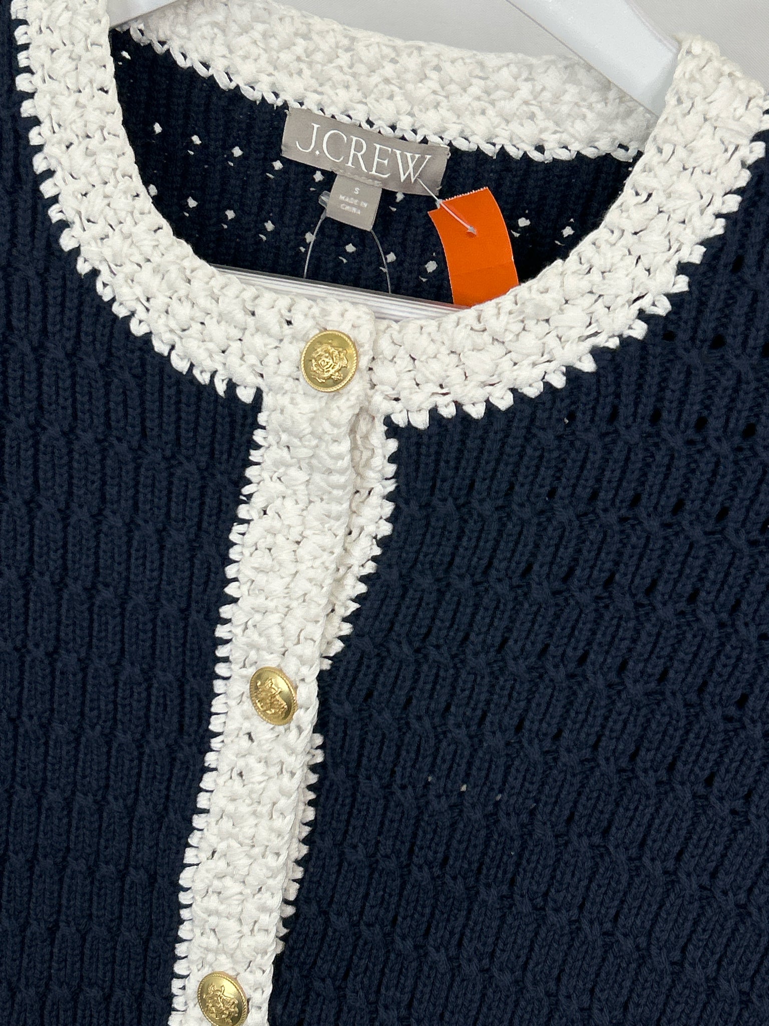 J. CREW Size S Blue and White Women Cardigan NWT