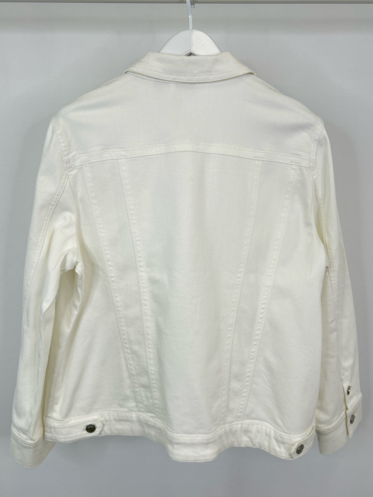 CHICO'S Size 16/18 white denim Women Jacket