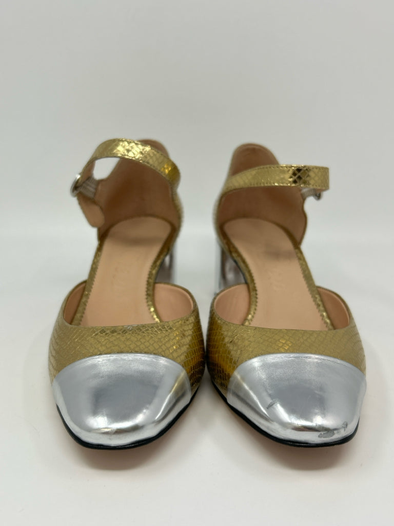 J CREW Women Size 8.5 GOLD AND SILVER Pumps