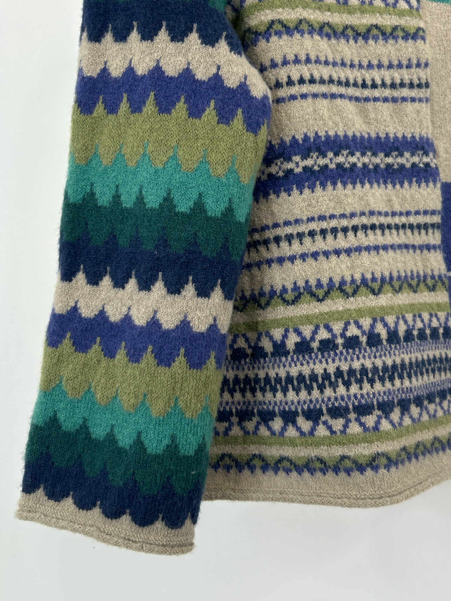 HABITAT Size S Grey and Teal Women Sweater NWT