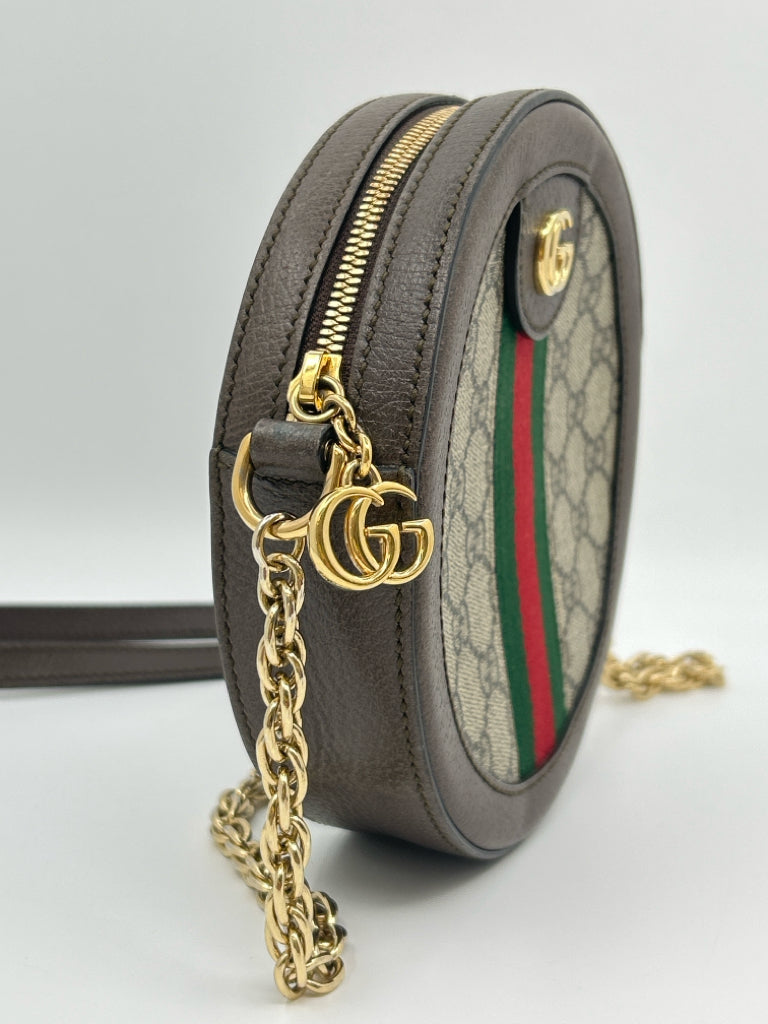 GUCCI GG Supreme Ophidia Brown Monogram Crossbody Purse