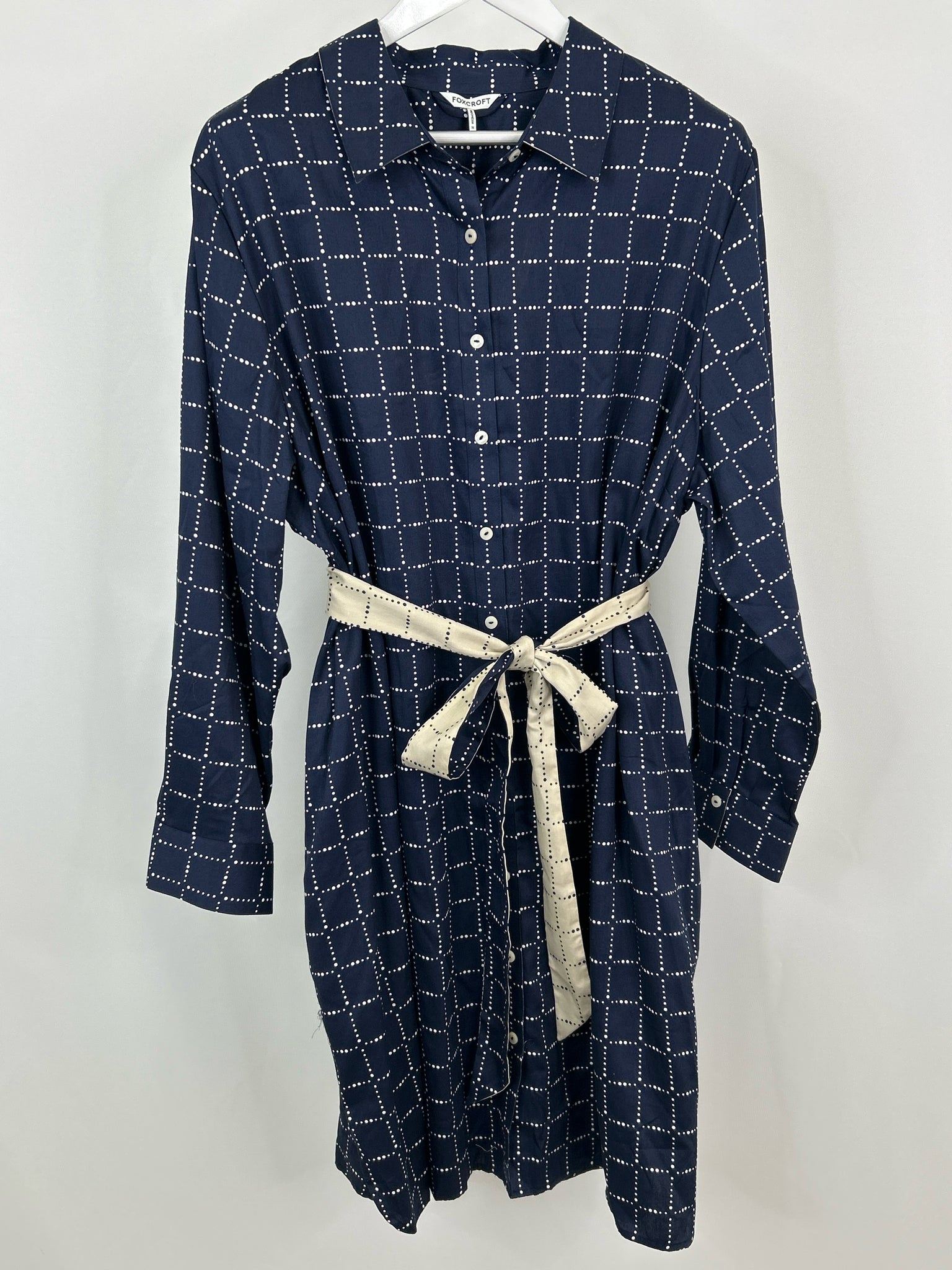 FOXCROFT Size 3X Navy Print Women Dress
