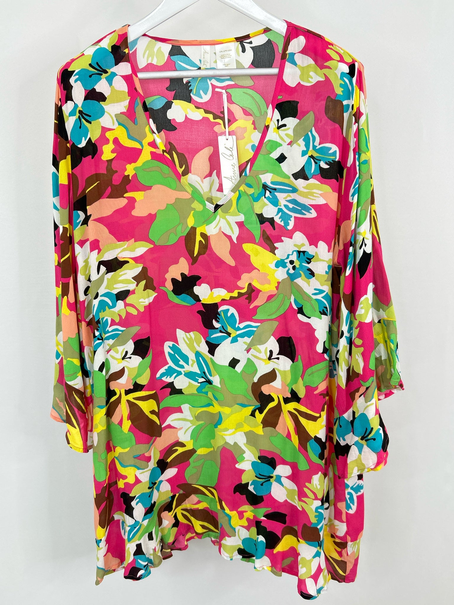 Anne Cole Size L/XL Pink and Green Women Dress NWT