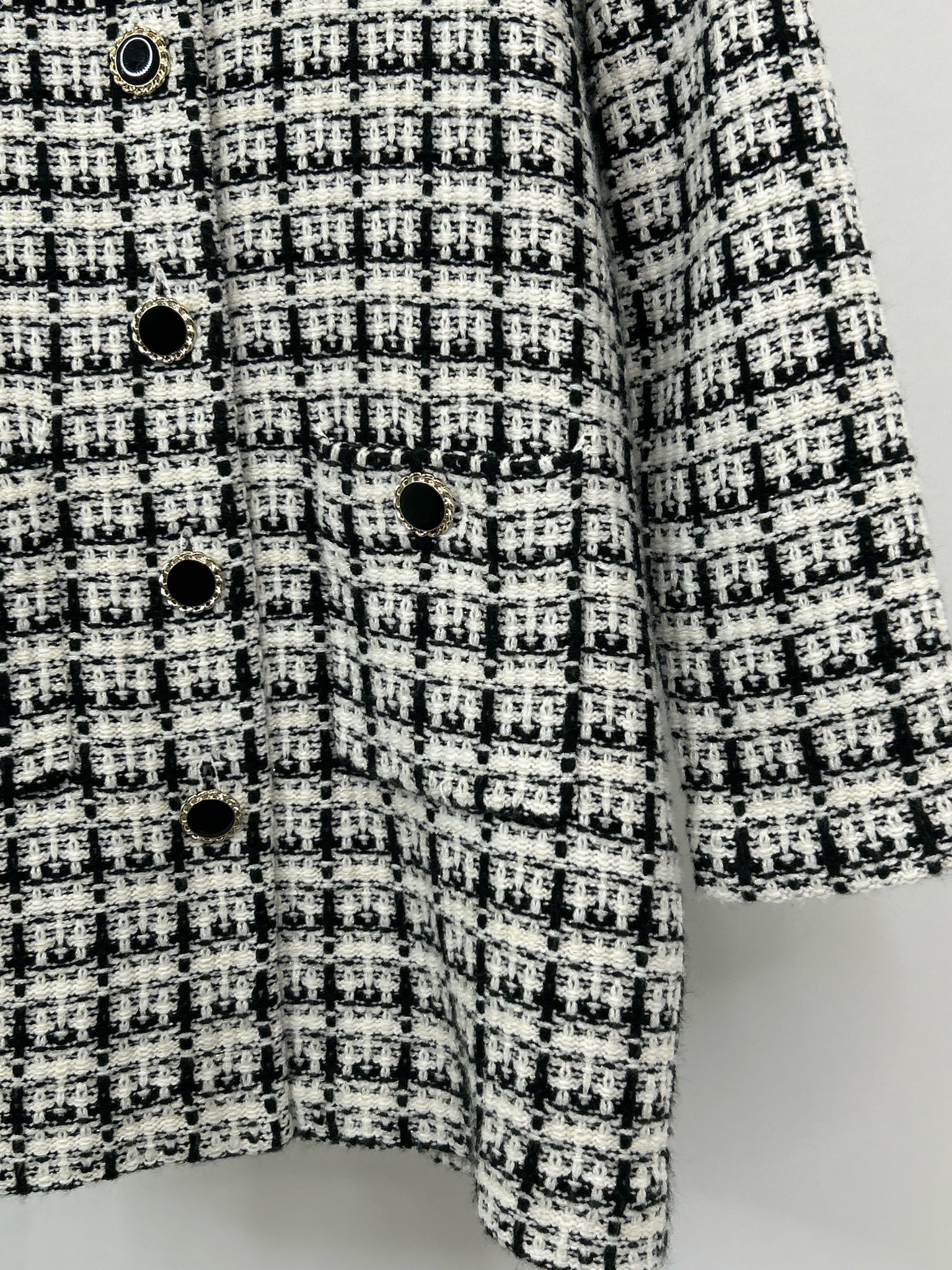 KARL LAGERFELD Size L Black and White Women Cardigan