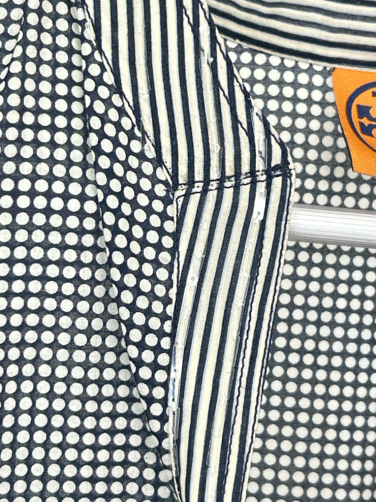 TORY BURCH Size 8 Black Print Women's Top