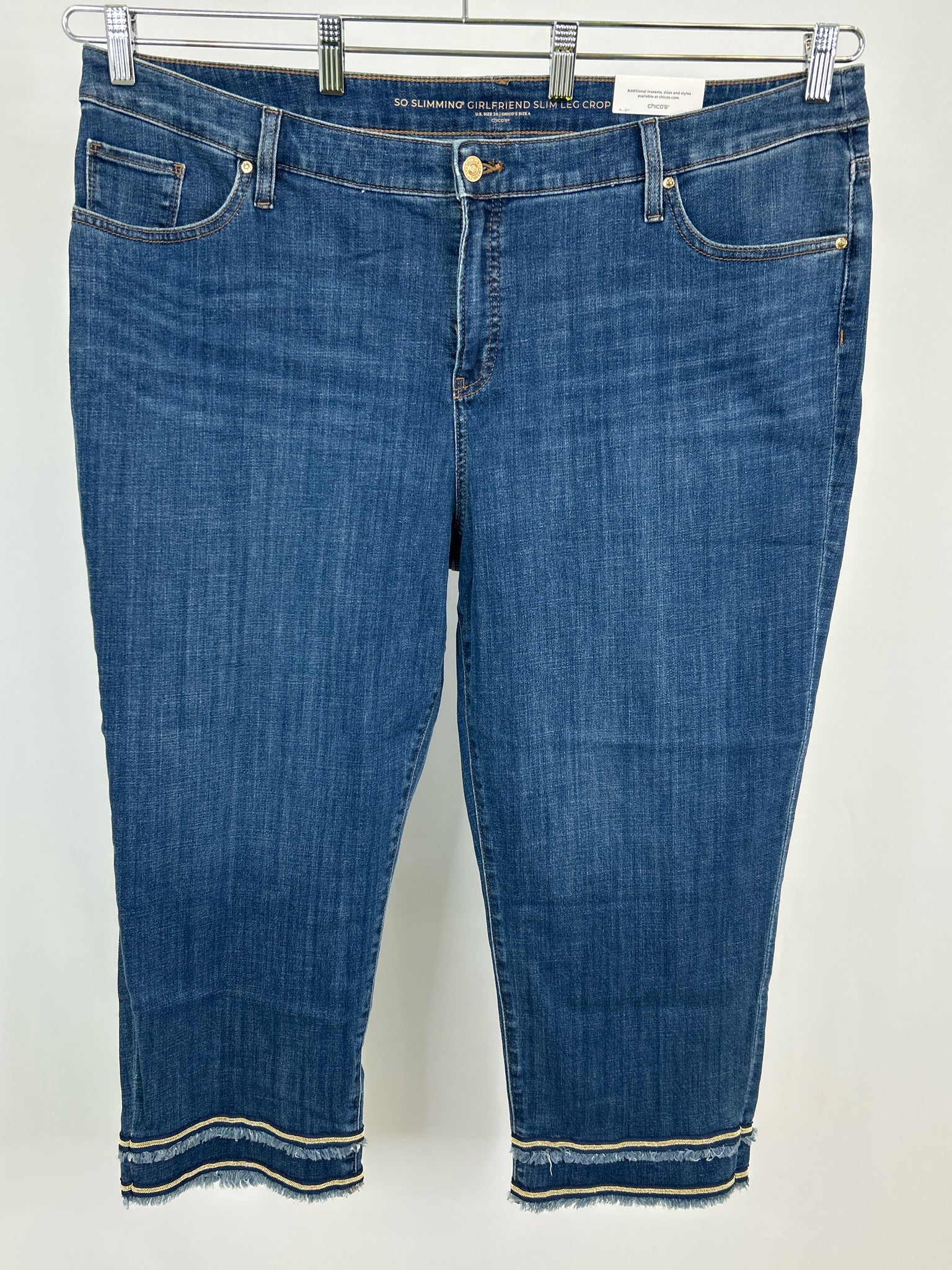 CHICO'S Size 20 Blue Denim Women Jeans NWT