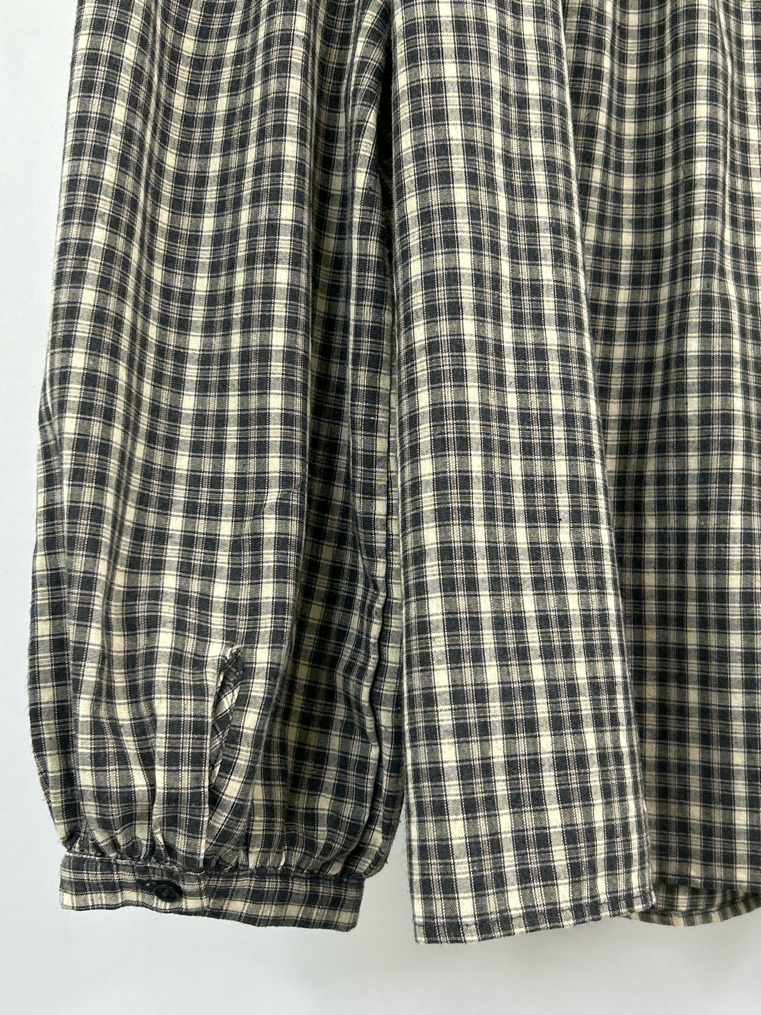 NEUFLORA Size L Green Plaid Women Blouse