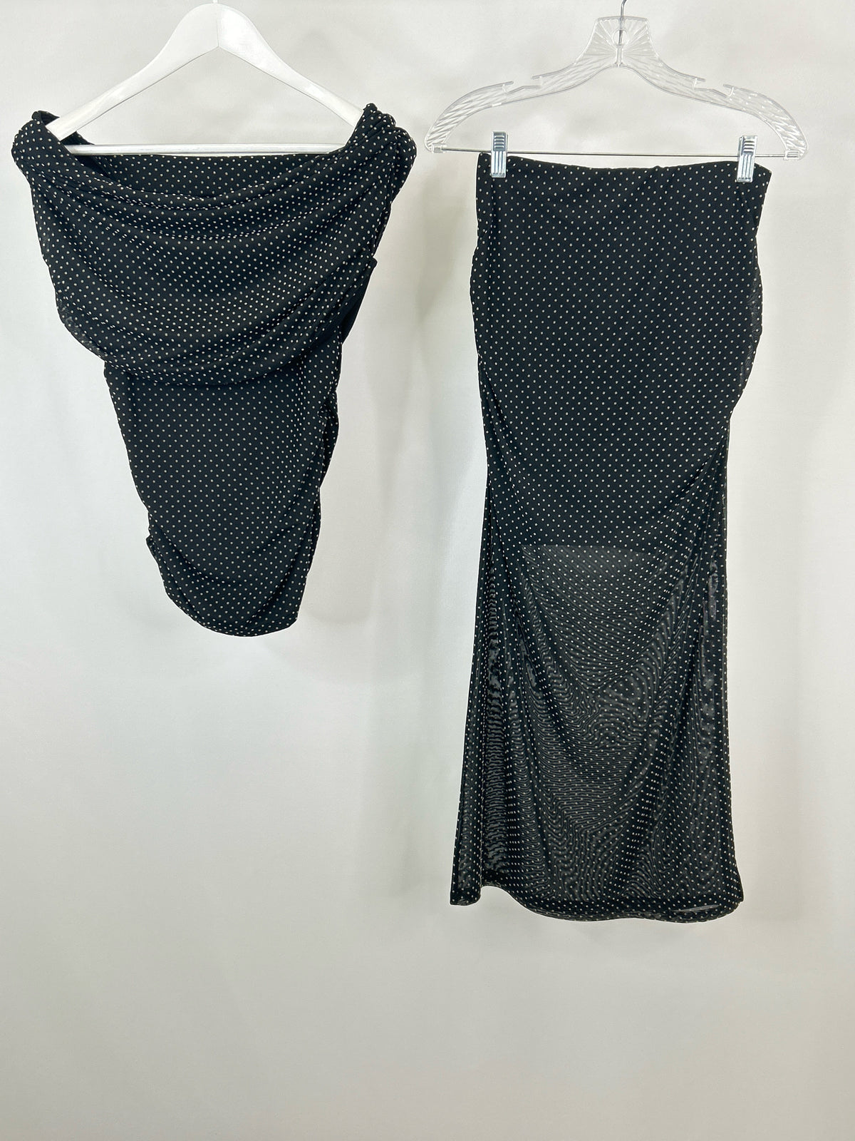 MAEVE Size S Black Polka Dots Women 2-Piece w/skirt