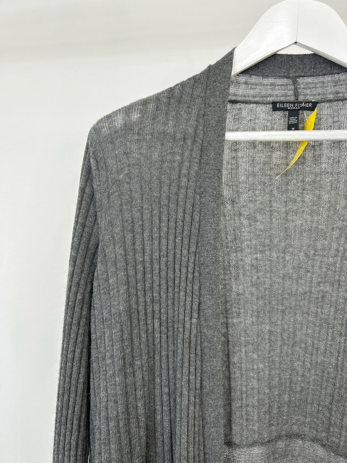 EILEEN FISHER Size 1X Grey Women Cardigan