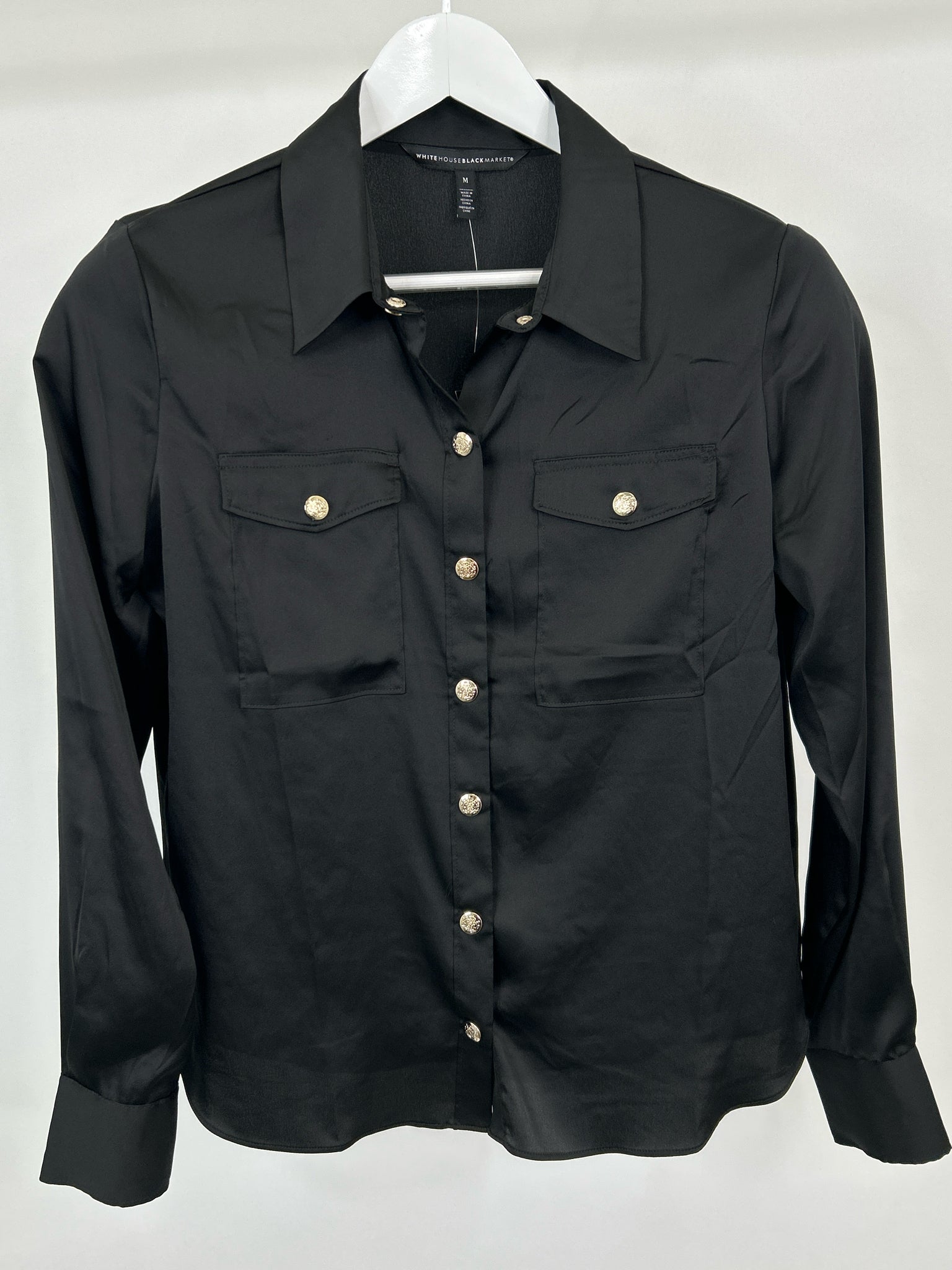 White House Black Market Size M Black Women Blouse