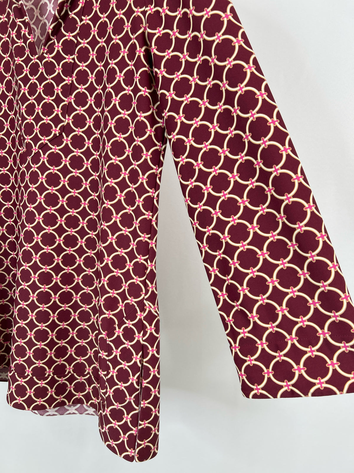 JUDE CONNALLY Size S Burgundy Print Women Tunic