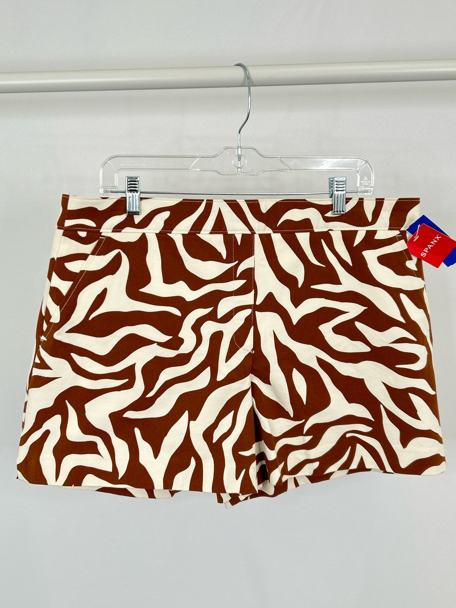 SPANX Size XL Brown Print Women Shorts NWT