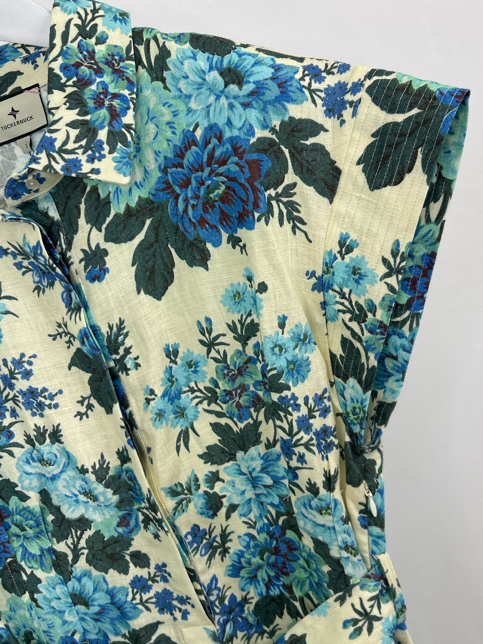 TUCKERNUCK Size L Blue Floral Women Dress NWT