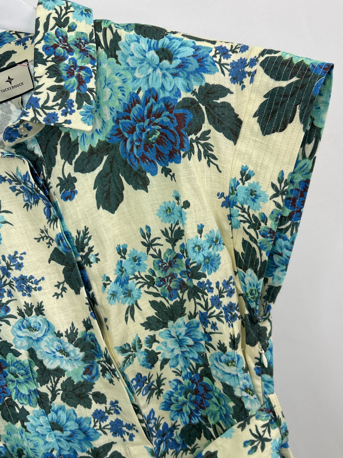 TUCKERNUCK Size L Blue Floral Women Dress NWT