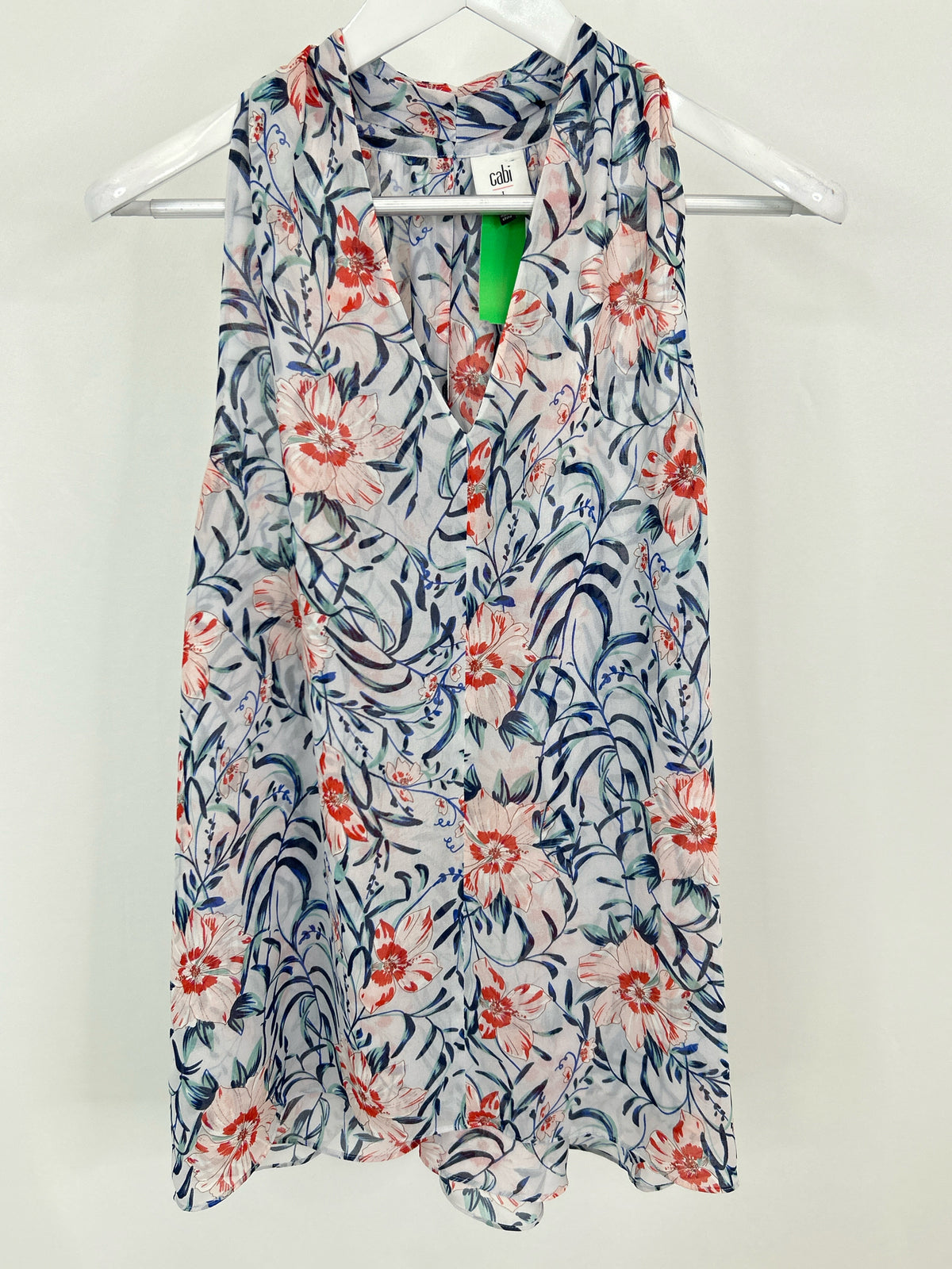 CABI Size L Blue Floral Women Blouse
