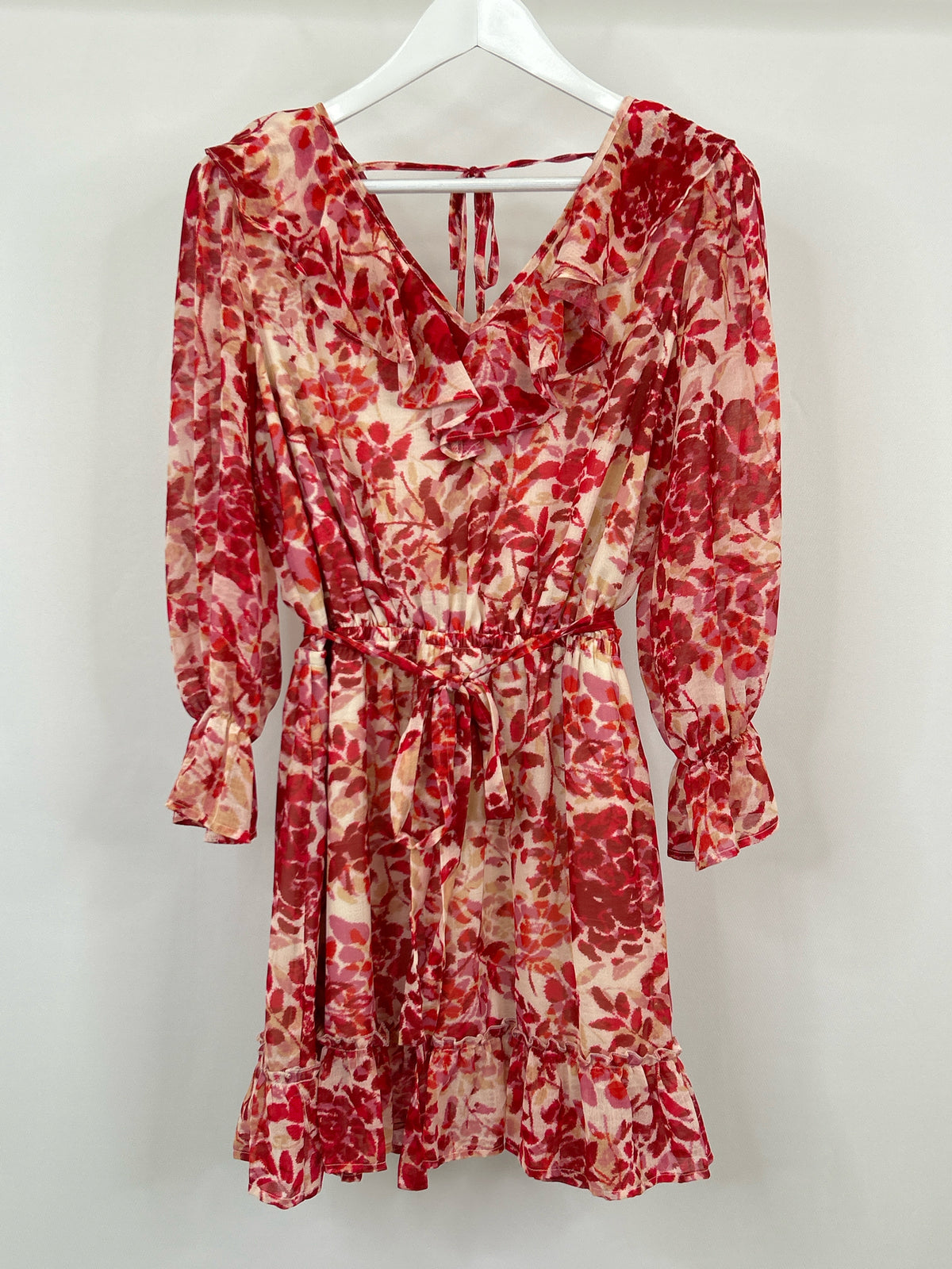 BTFL-Life Size L Red & Pink Women Dress