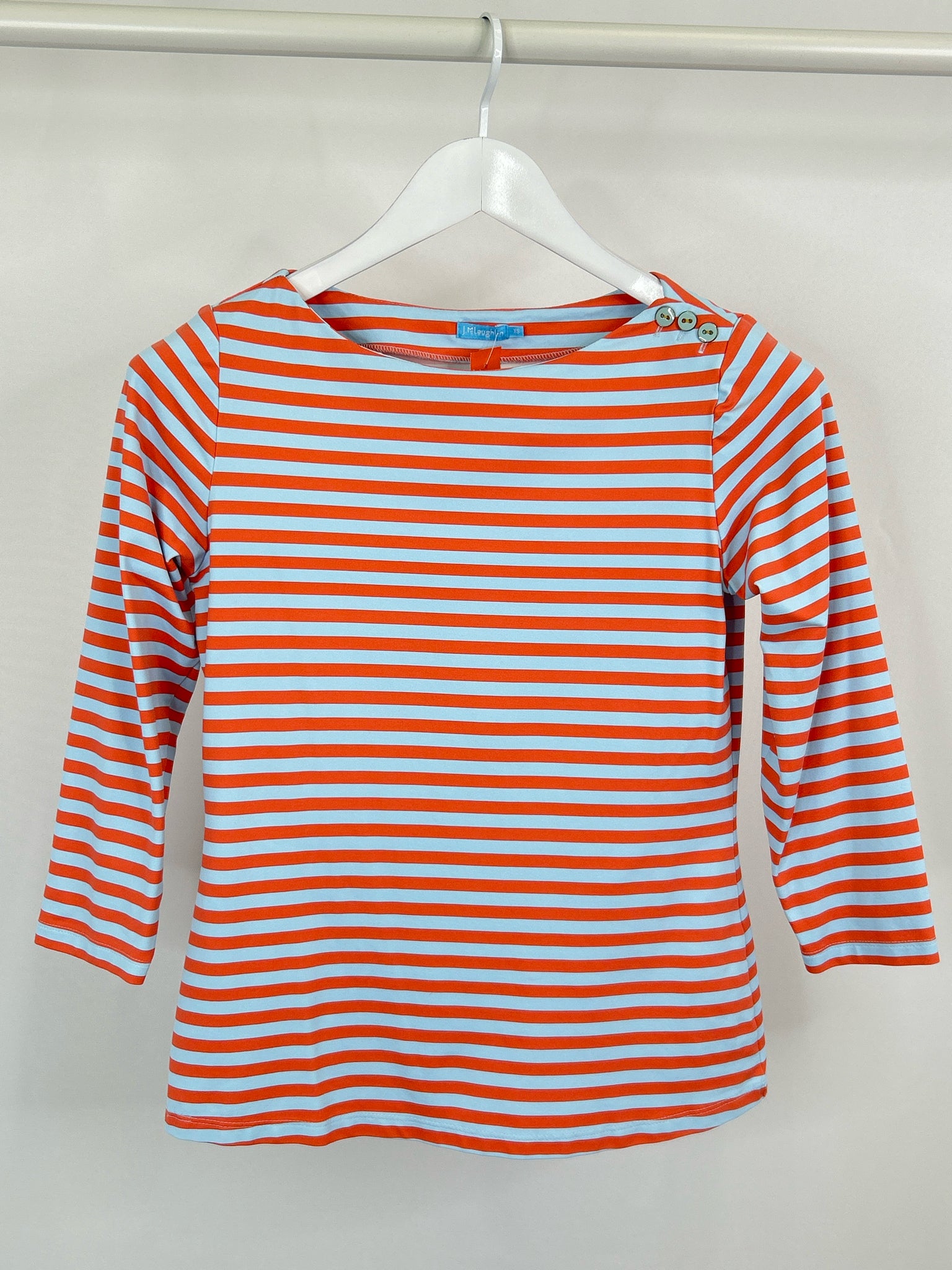 J MCLAUGHLIN Size XS Orange Striped Women Top