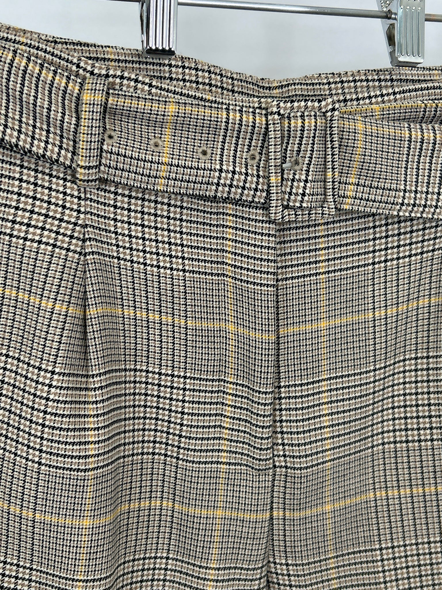 ANN TAYLOR Size 14 Beige Plaid Women Pants NWT