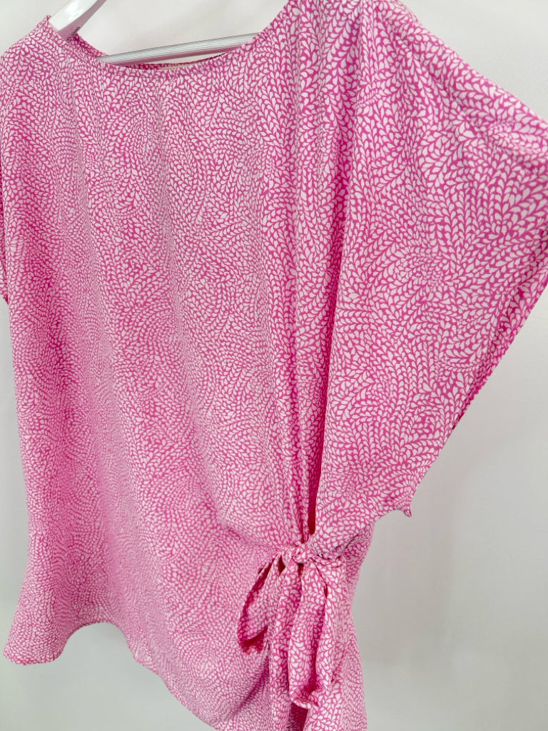 MICHAEL MICHAEL KORS Size 3X PINK AND WHITE Women's Top