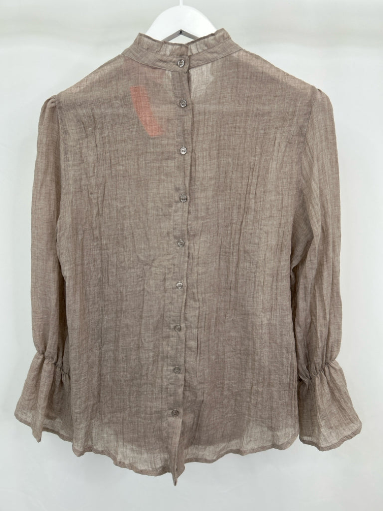 ONCE UPON A DREAM Women Size L Taupe Top