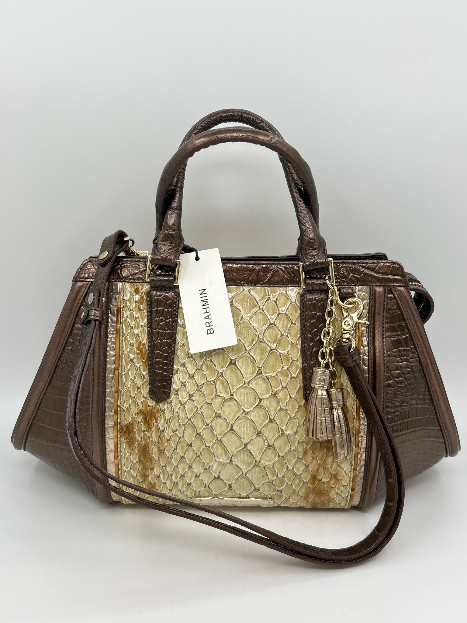 BRAHMIN NWT BROWN AND BEIGE Women Purse