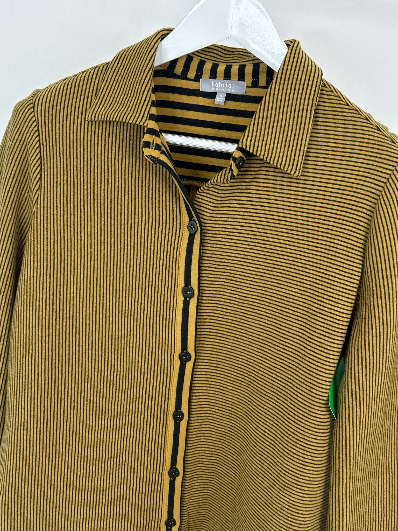HABITAT Size S MUSTARD STRIPED Women Shirt