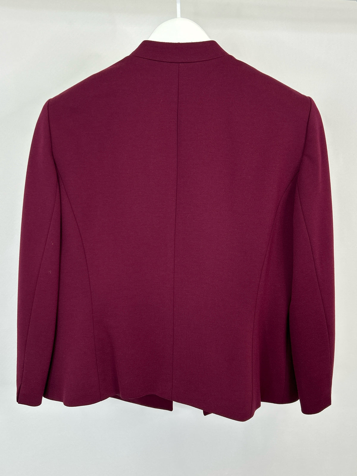 KASPER Size 12 Burgundy Women Blazer