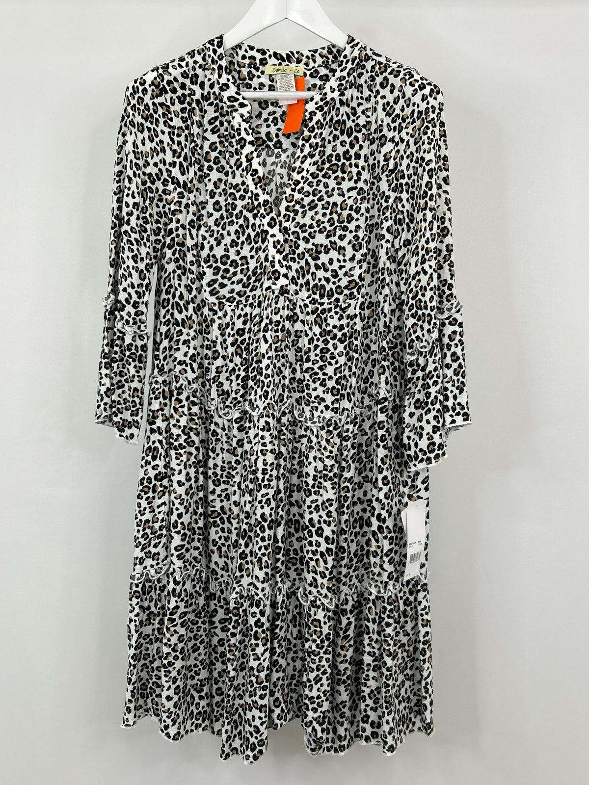 CAMILLE AND CO Size M WHITE AND BROWN Women Dress