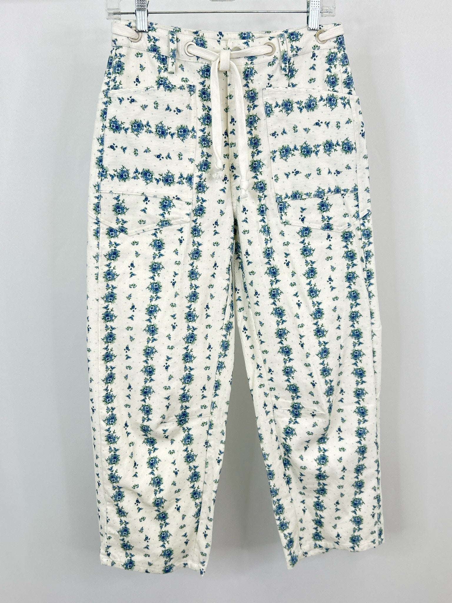 Peach Love Size S WHITE & BLUE Women Pants