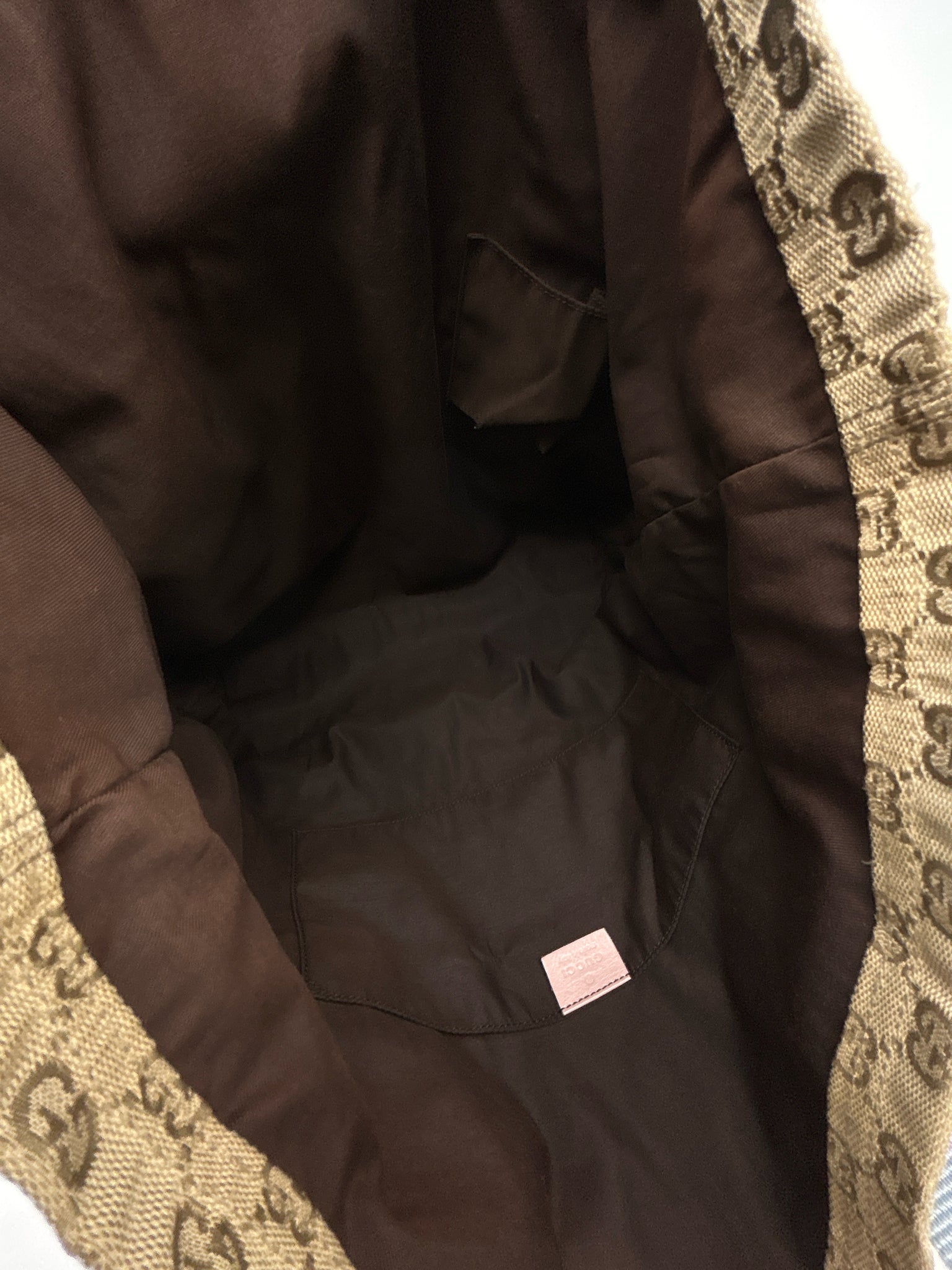 GUCCI Beige Monogram Women Purse Tote