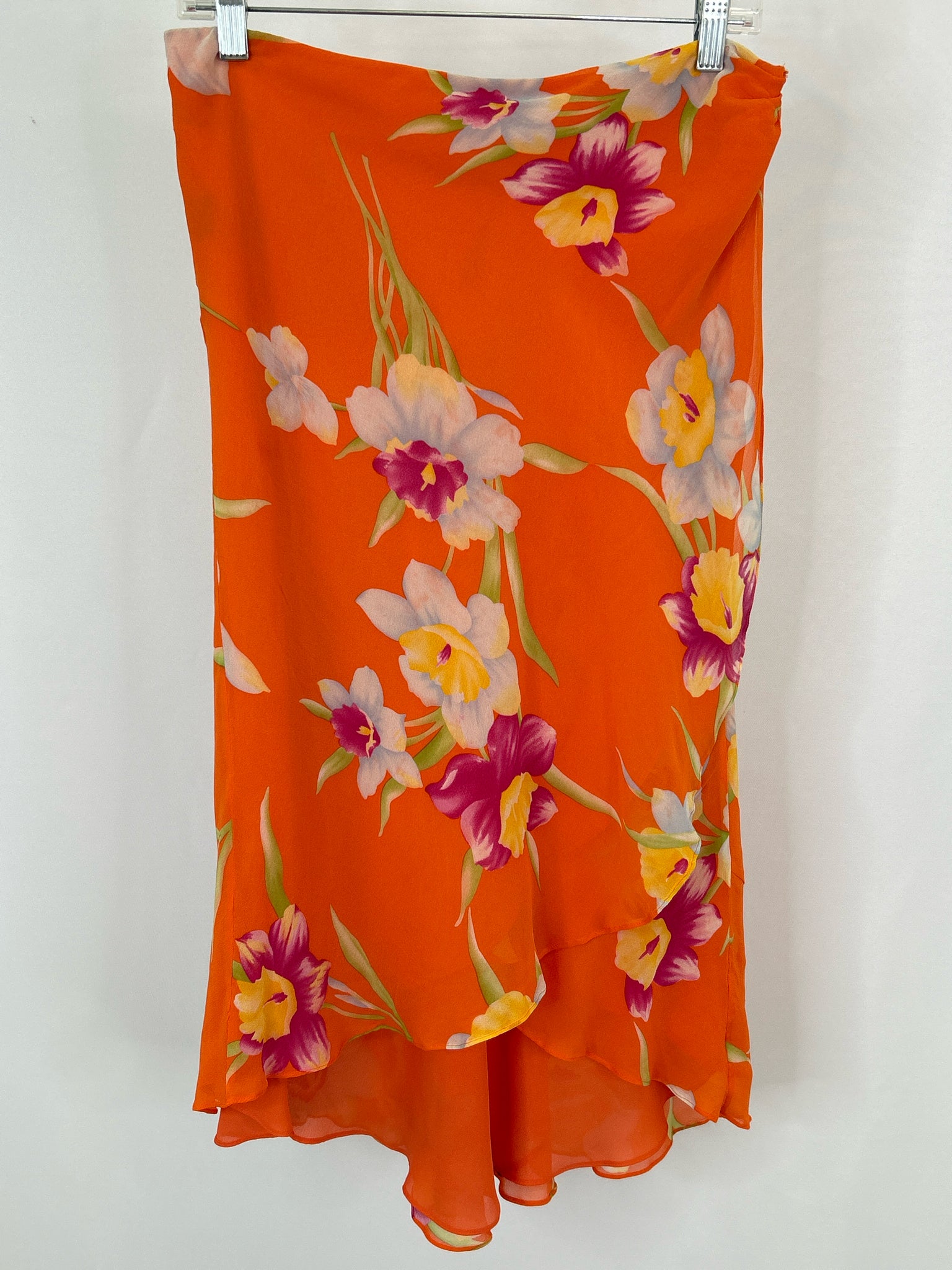 Lauren Ralph Lauren Size 10P Orange Print Women Skirt