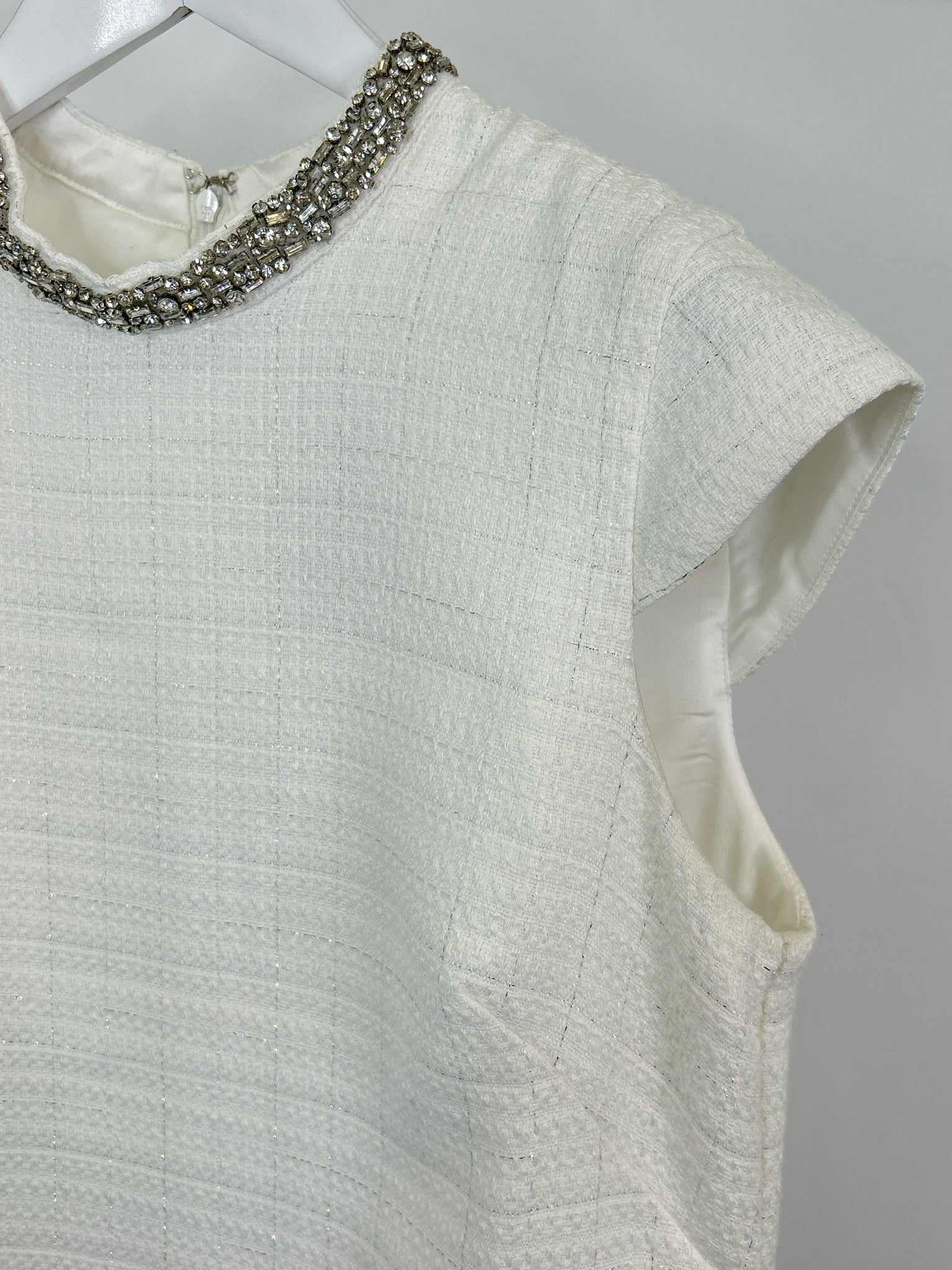 White House Black Market Size 10 White Women Dress