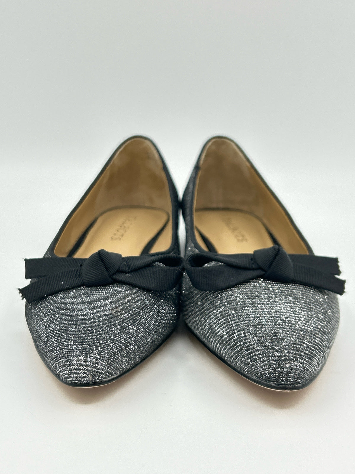 TALBOTS Size 7M Silver and Black Women Flats