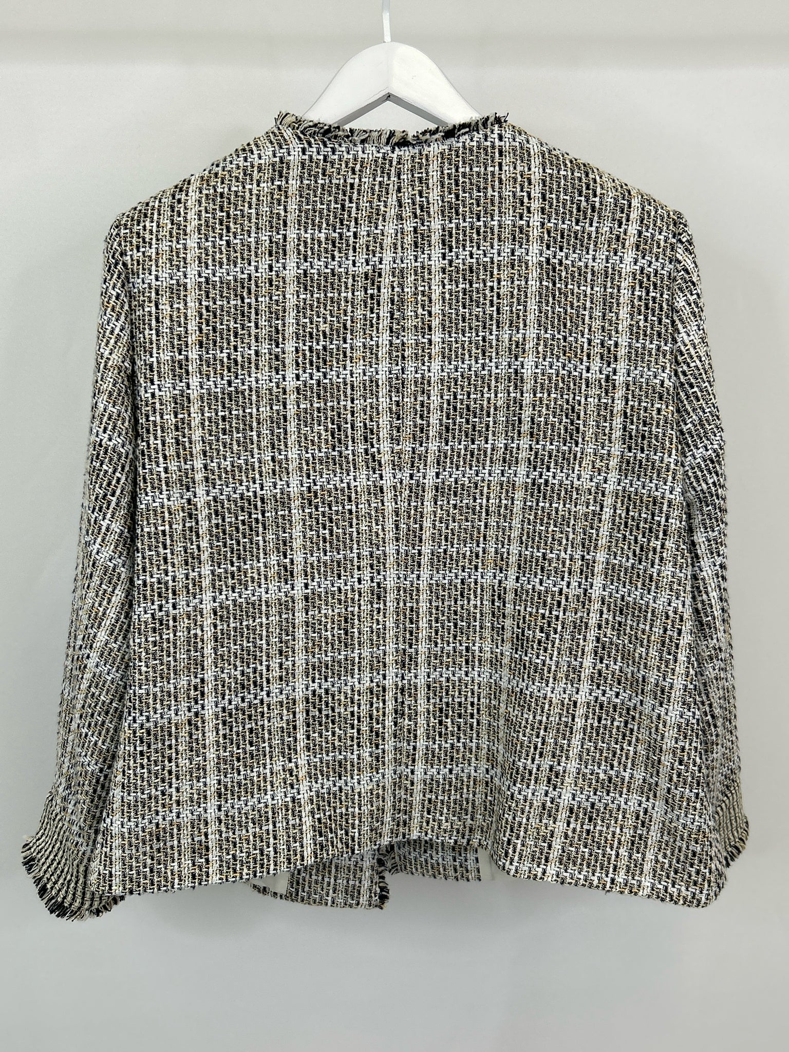 CHICO'S Size 16/18P White & Black Women Blazer