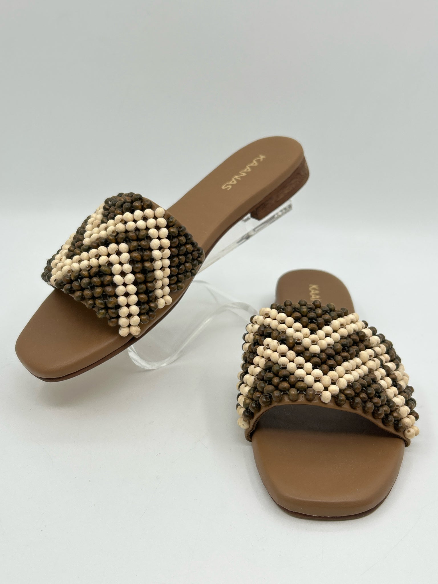 KAANAS Size 8 BROWN AND BEIGE Women Sandal