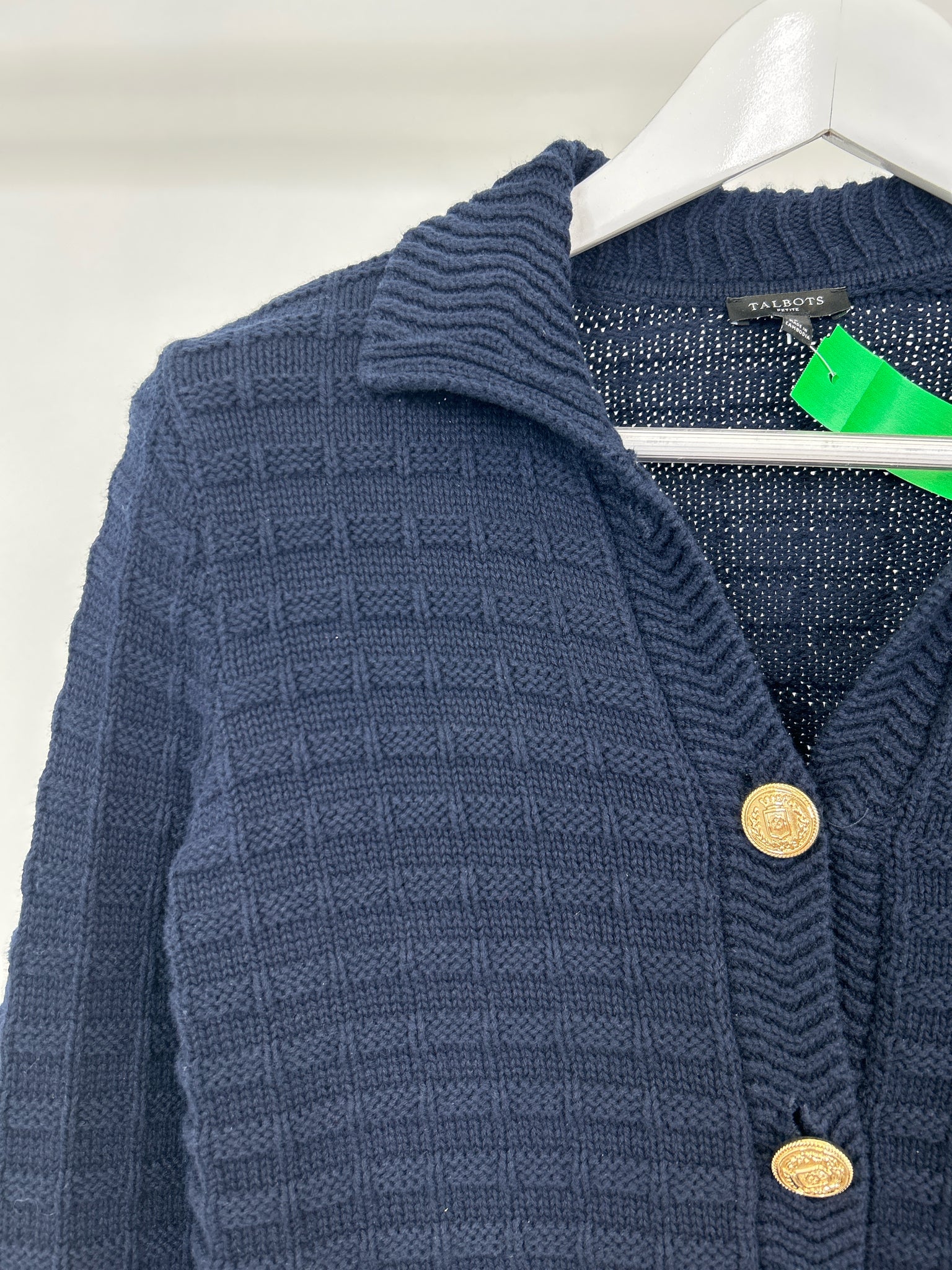 TALBOTS Size P Navy Women Cardigan